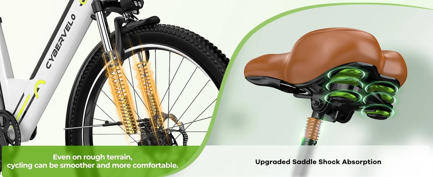 CYBERVELO EK2 Electric City Bike 1000W 80 Mile Range