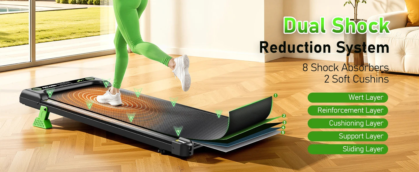 AKLUER Walking Pad Under Desk Treadmill Incline 2.5HP Remote Control