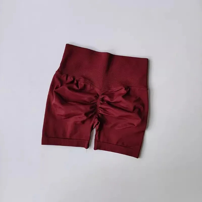 Womens High-Waist Yoga Shorts Butt-Lift Breathable Fitness Wear