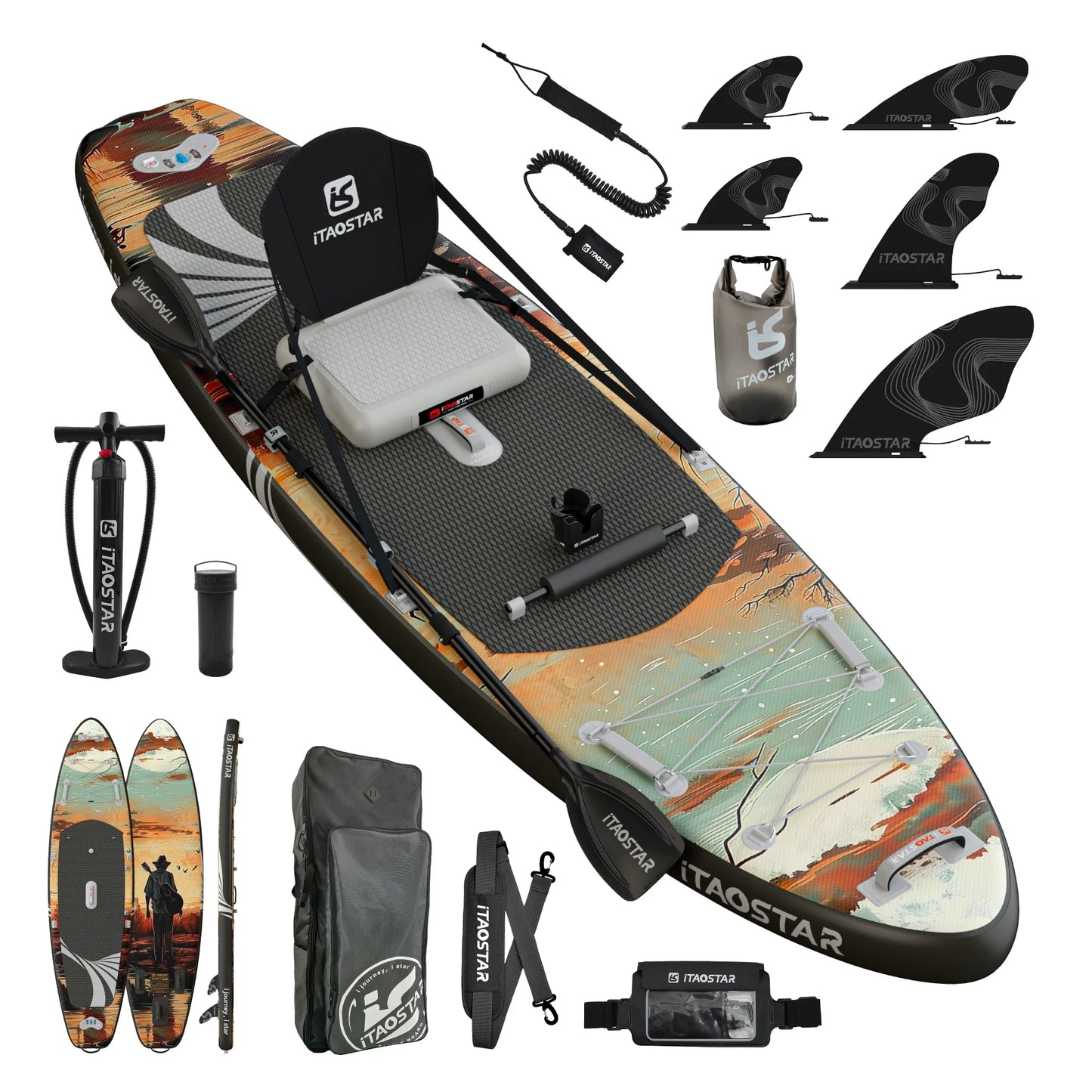 Inflatable Pulp Boards N01B 11'6 Inch Standing Paddleboard for Lakes and Rivers