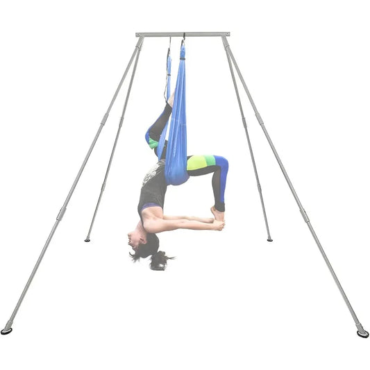 Kojem 8.1' Aerial Yoga Swing Stand Yoga Frame Sling Inversion Aluminum Triangle Structure for Indoor Outdoor Hammocks