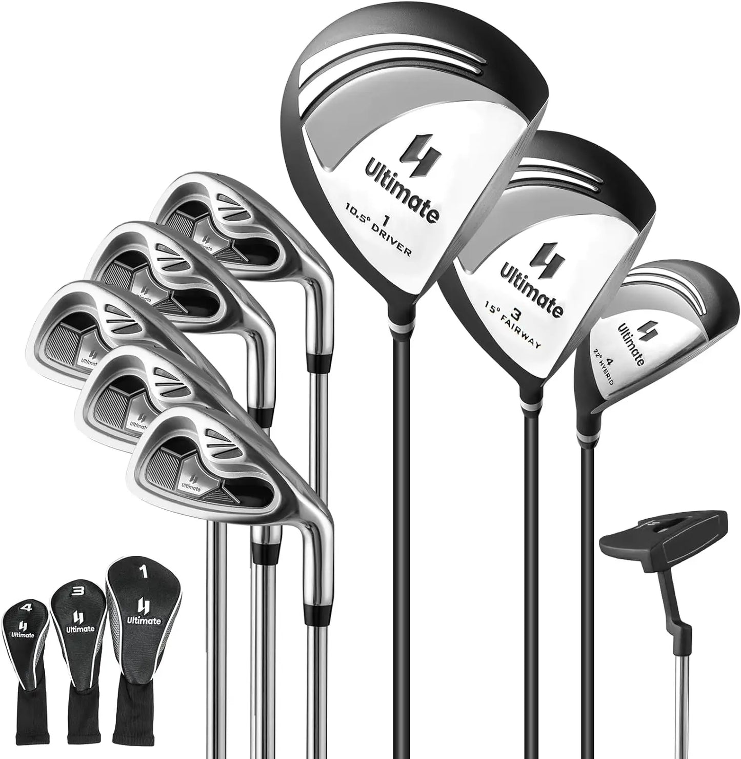 Complete Golf Club Set for Men Right Handed with Putter and Head Covers