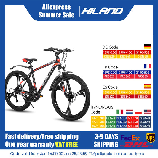 Hiland Mountain Bike Shimano 21 Speed Aluminum Disc Brakes