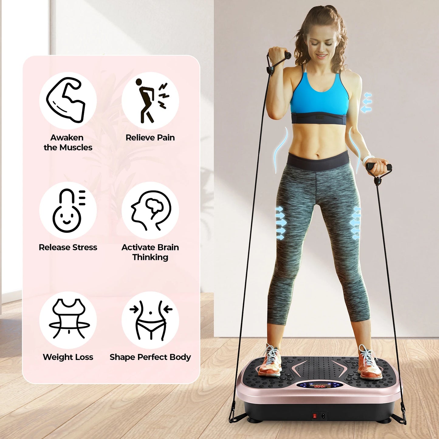 Homfa Vibration Plate Exercise Machine With Loop Bands
