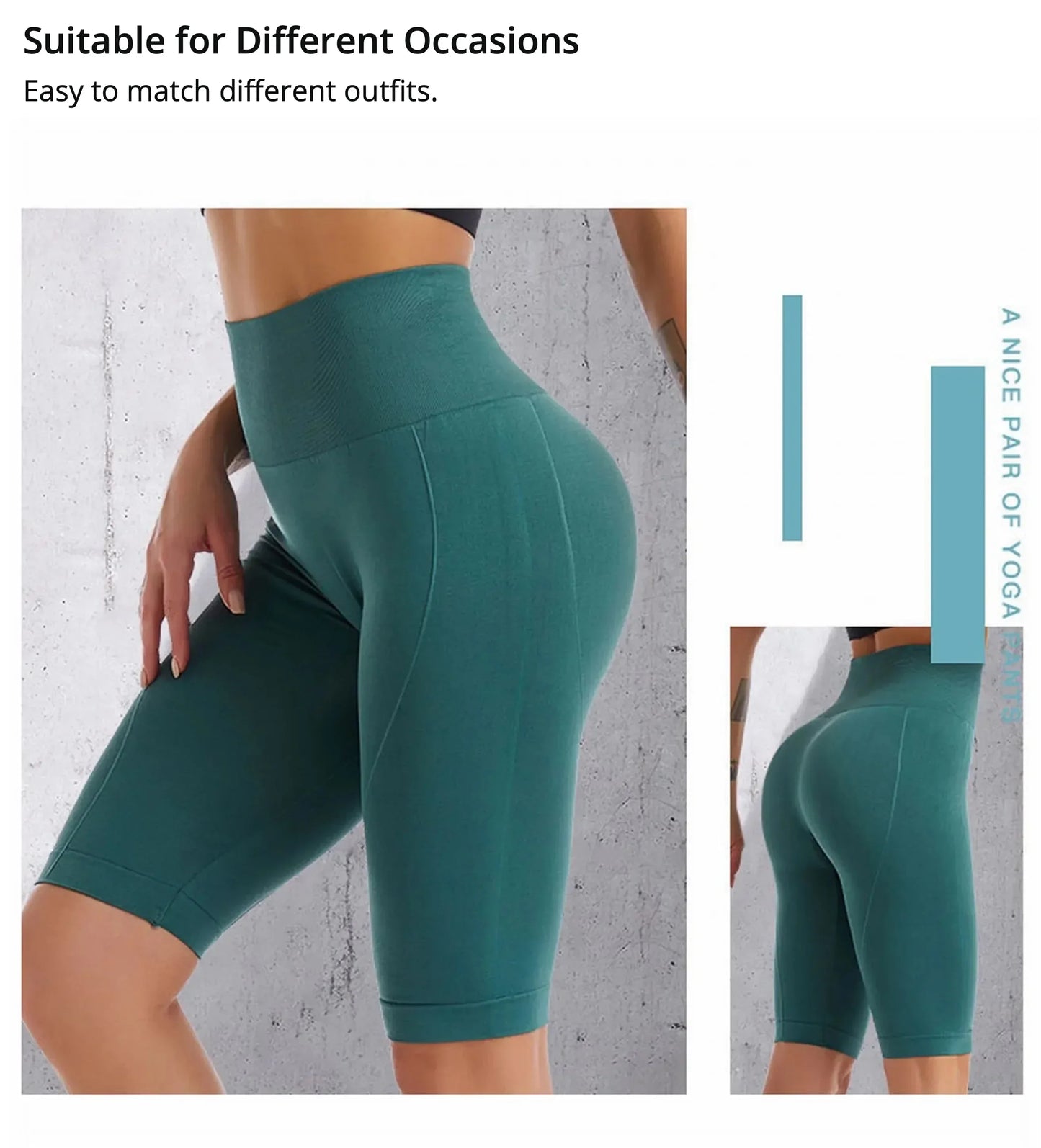 VEKYCN High Waist Biker Shorts Women Tummy Control Yoga Fitness