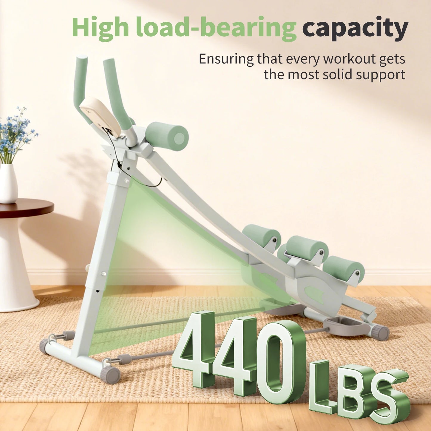 Monorail Ab Machine Ab Cruncher With Adjustable Resistance Levels