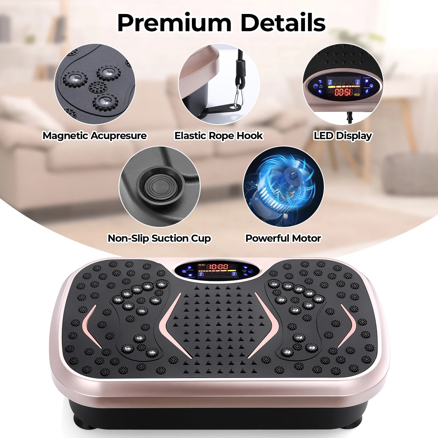 Homfa Vibration Plate Exercise Machine With Loop Bands