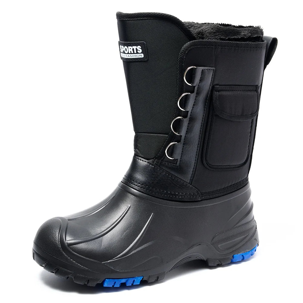 Men's Waterproof Winter Boots with Removable Lining and Non-Slip Sole