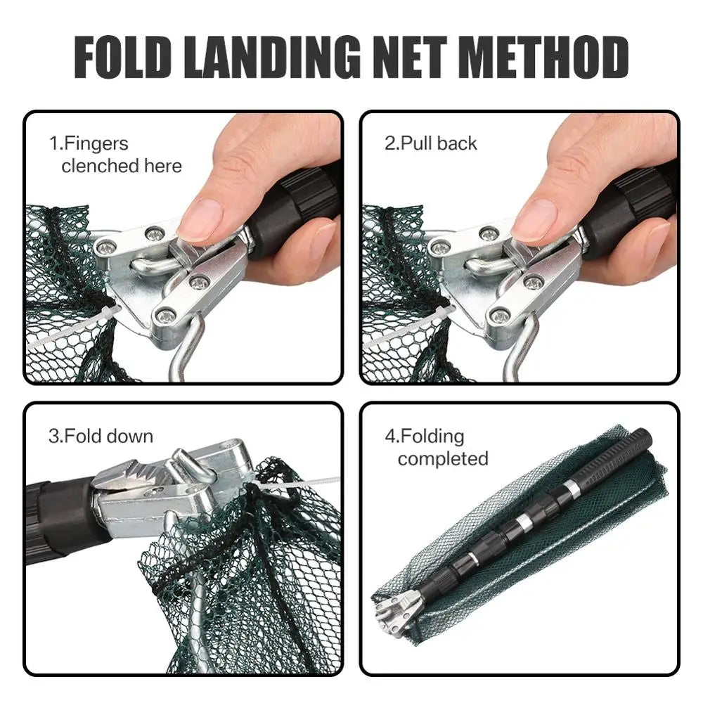 130CM Telescoping Aluminum Alloy Fishing Net for Easy Carp Catching and Releasing