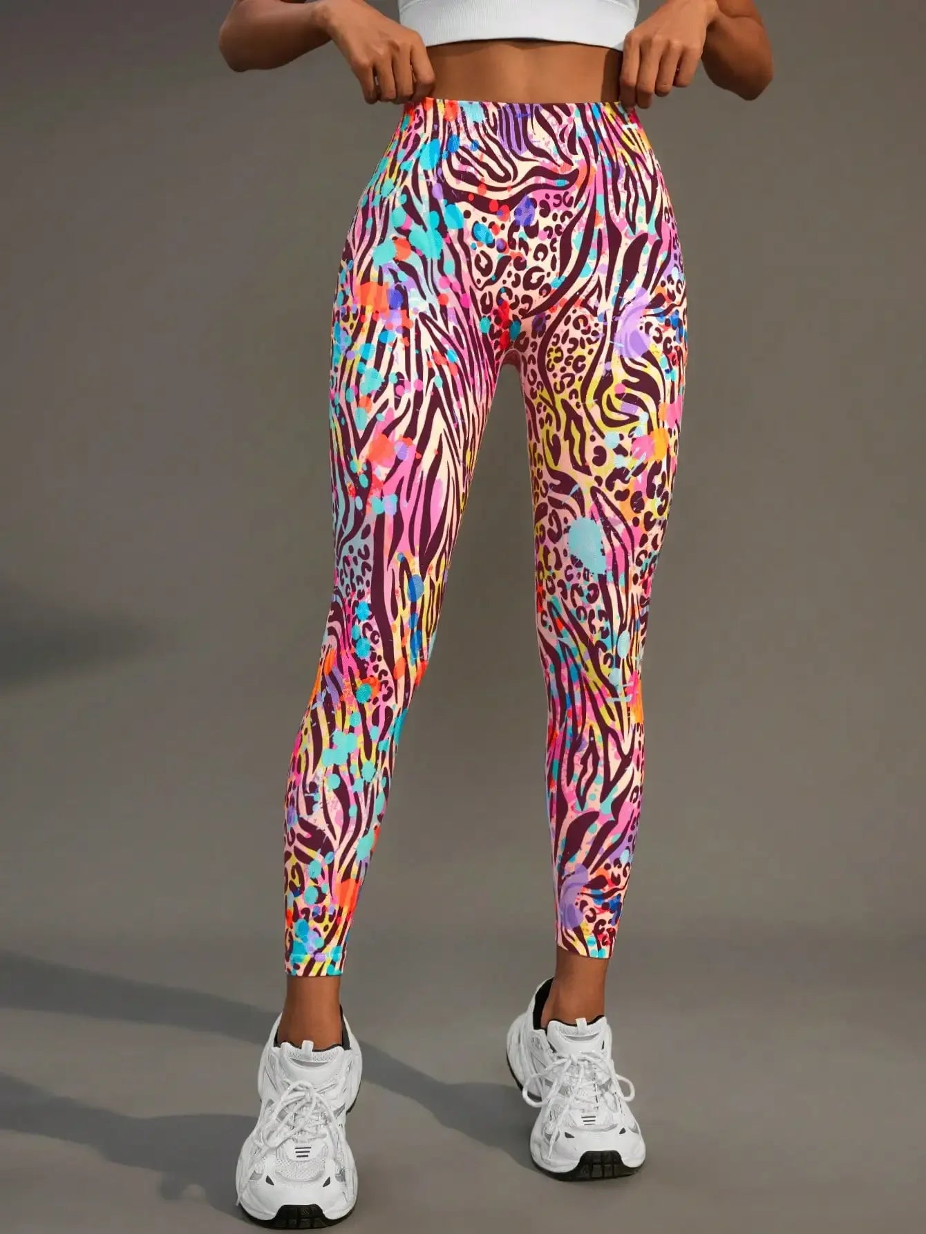 Animal Pattern High Waisted Seamless Leggings for Yoga Women