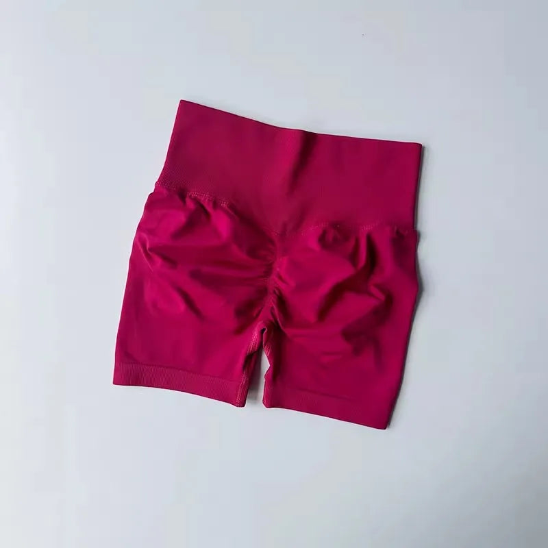 Womens High-Waist Yoga Shorts Butt-Lift Breathable Fitness Wear