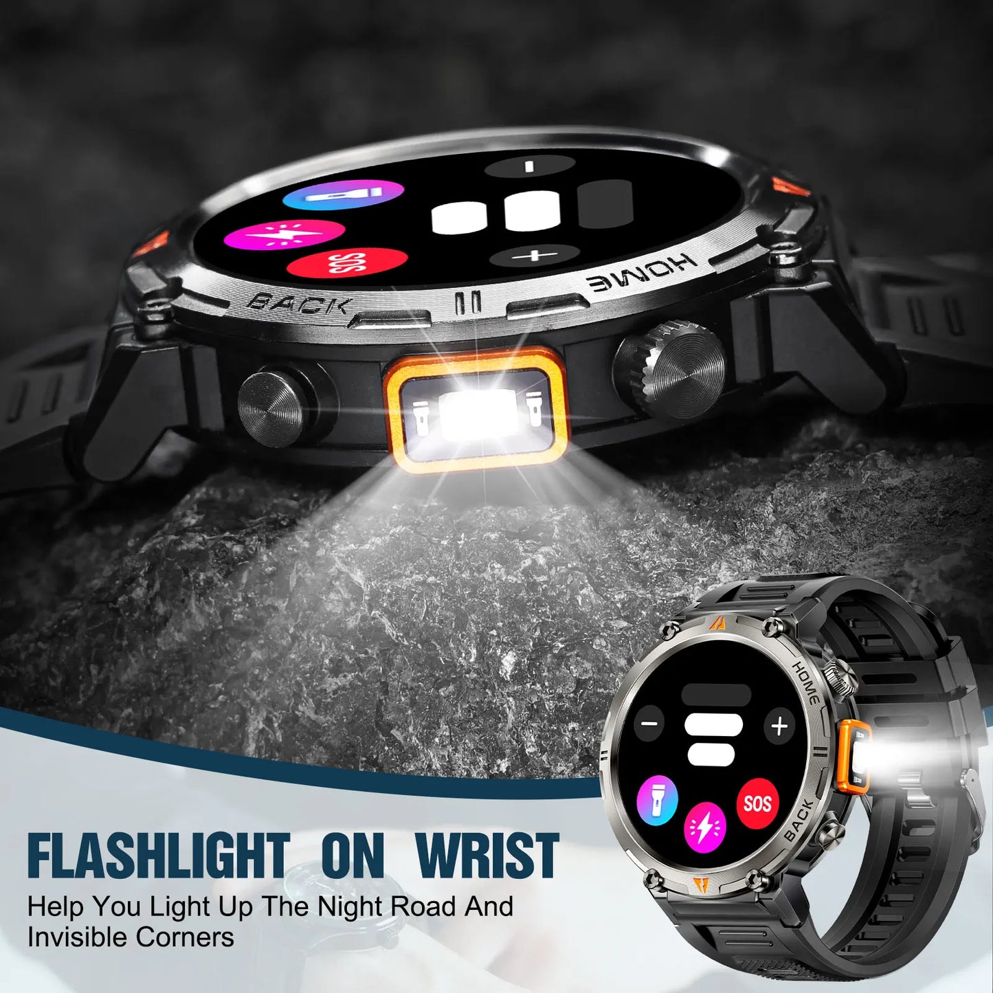 EIGIIS KE3 Smartwatch for Men with Health Monitor and Bluetooth