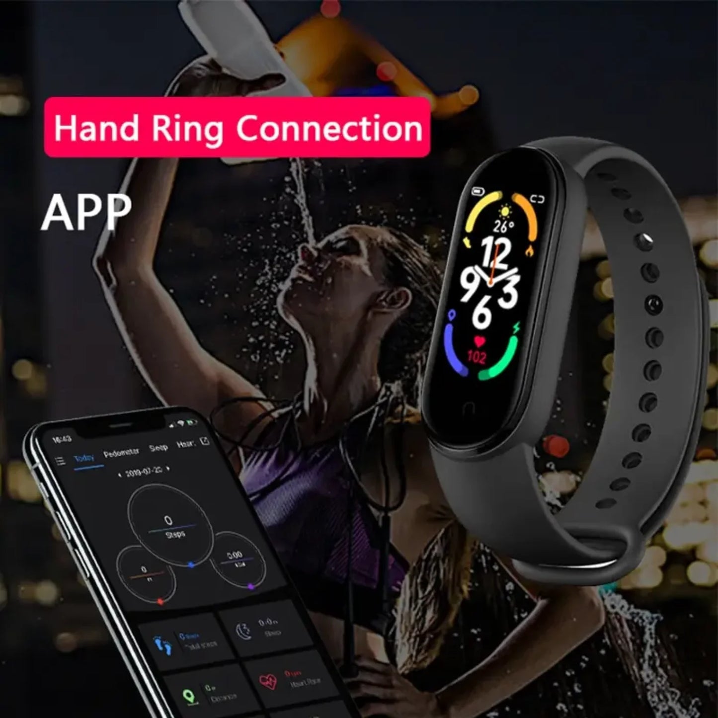 M7 Smart Watch Smartband Heart Rate Smartwatch Fitness Tracker Blood Pressure Sport Bracelet  Mi Band 7 Men Women