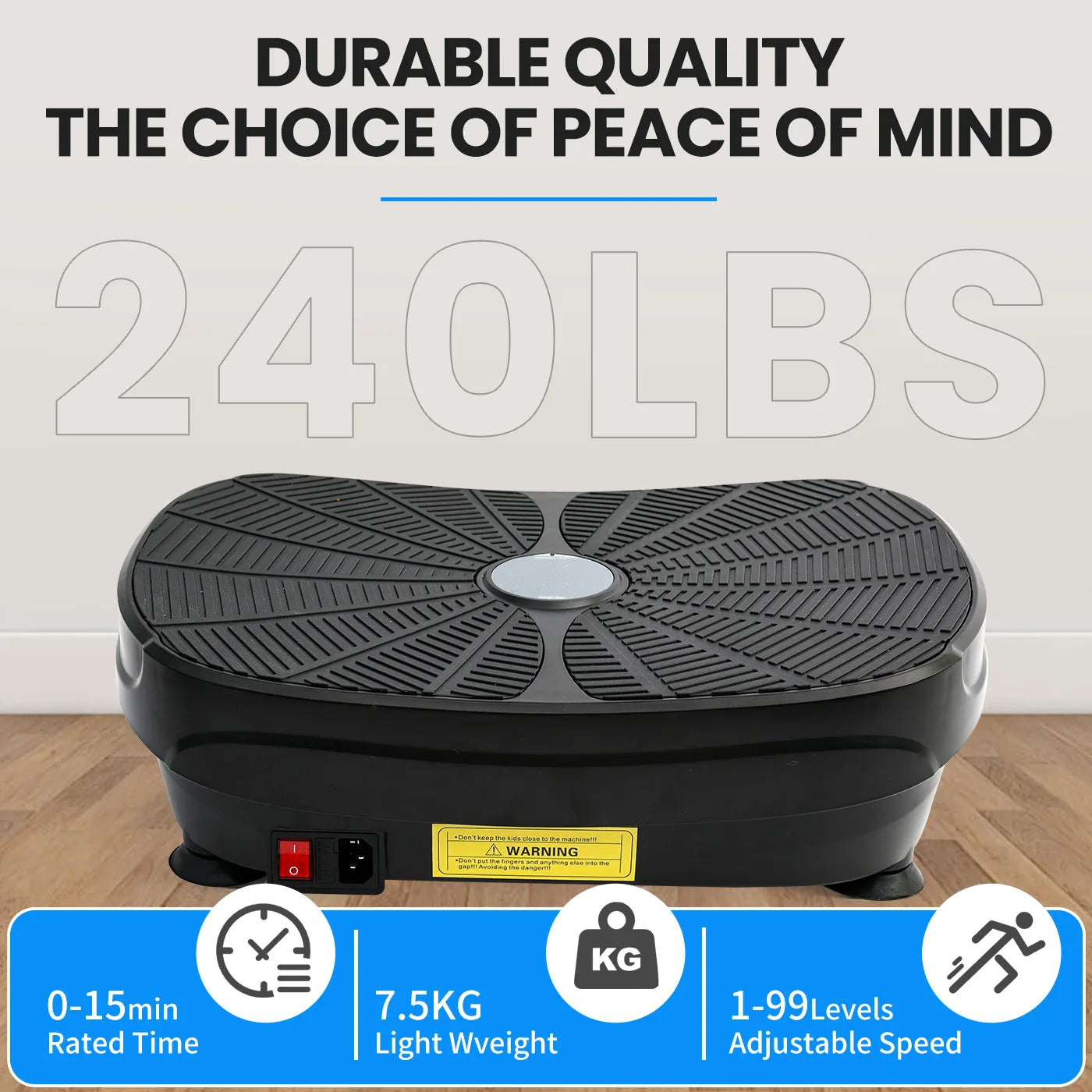 Vibration Plate Exercise Machine Kit Portable Body Workout With Resistance Bands