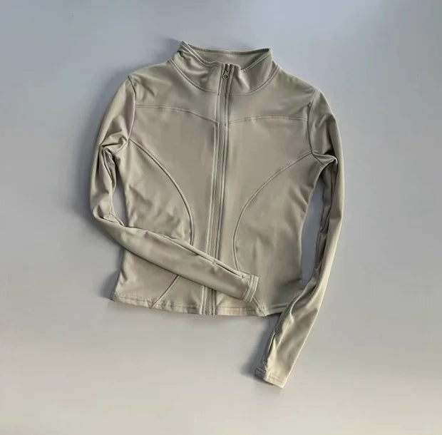 Womens Quick Dry Long Sleeve Stand Collar Zipper Jacket