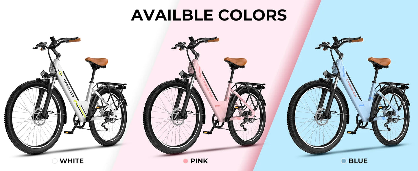 CYBERVELO EK2 Electric City Bike 1000W 80 Mile Range