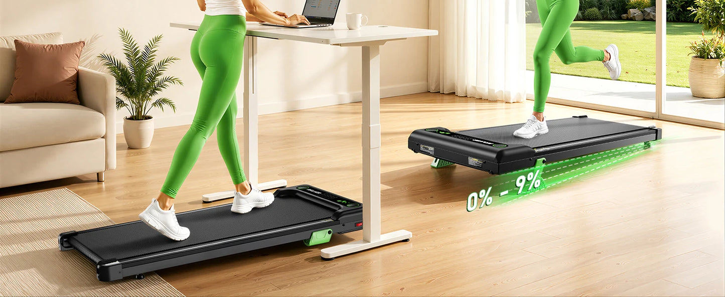 AKLUER Walking Pad Under Desk Treadmill Incline 2.5HP Remote Control