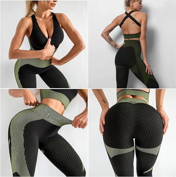 Amego Choice Women's 3-Piece Seamless Gym Outfit Set