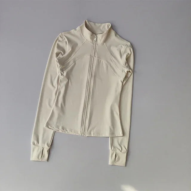 SKINOFSKINCN Zippered Women Sports Jacket for Yoga Training