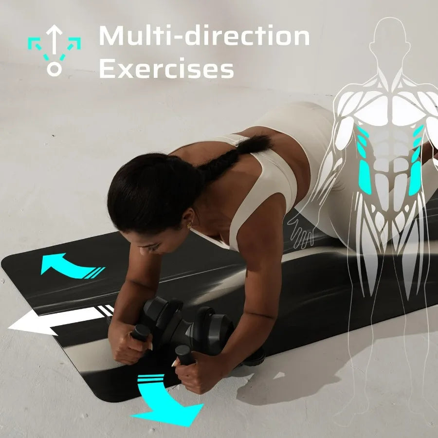 HighConcerned Abdominal Roller Wheel With Elbow Support For Home Gym