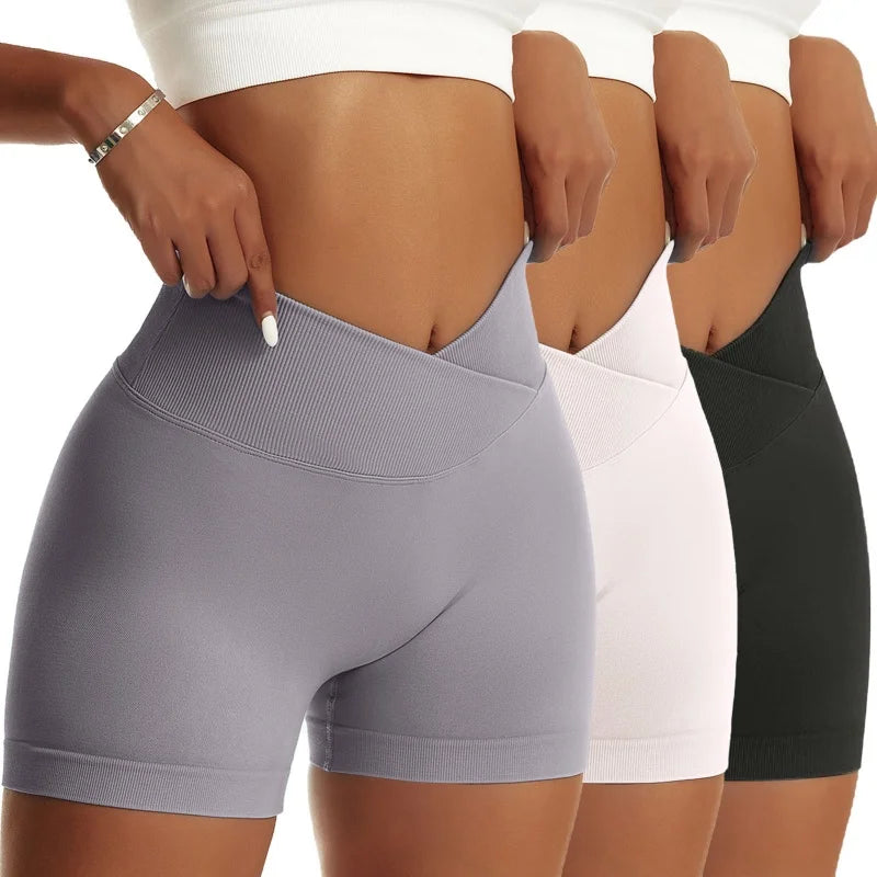 OVESPORT High Waisted Scrunch Butt Yoga Shorts Women