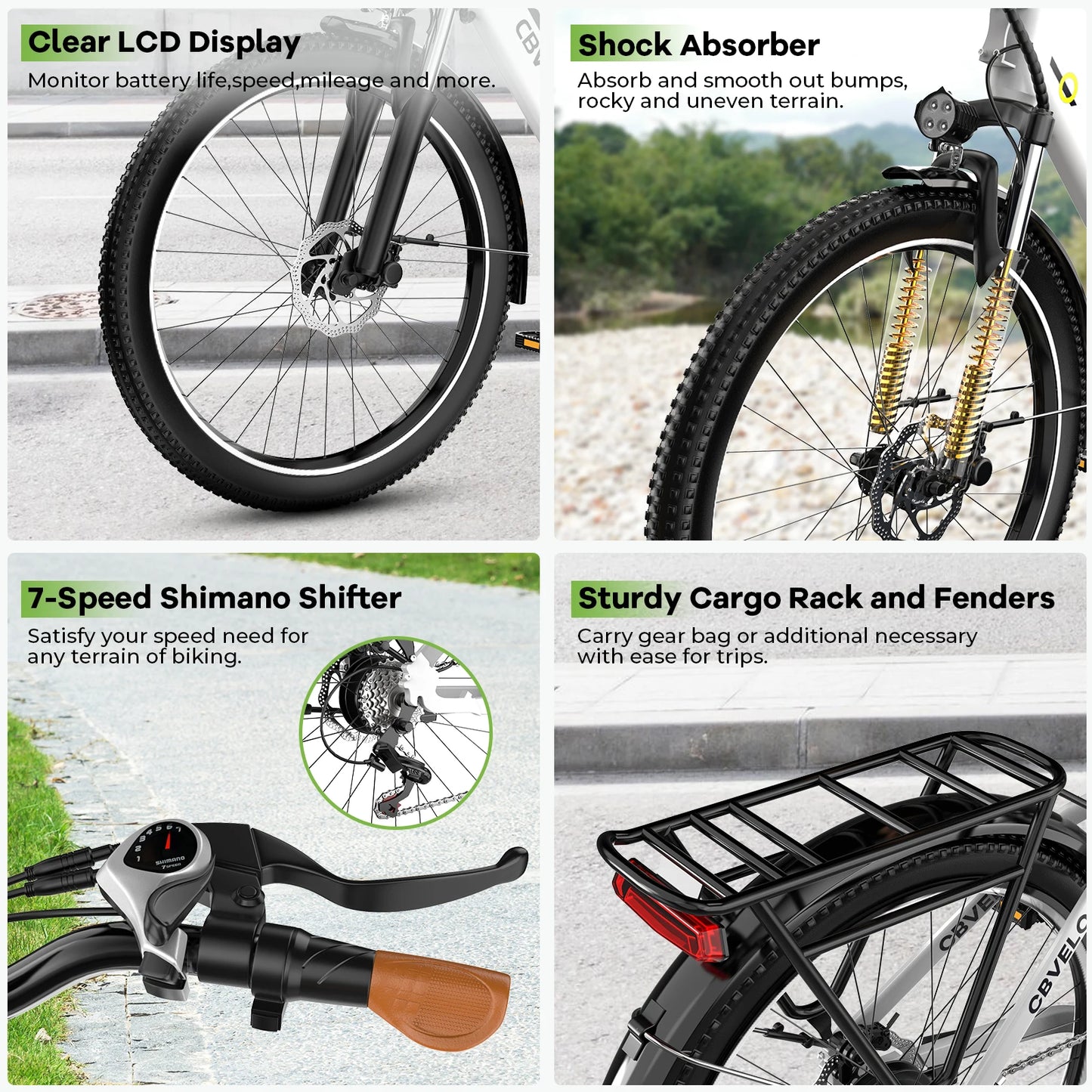 CYBERVELO EK2 Electric City Bike 1000W 80 Mile Range