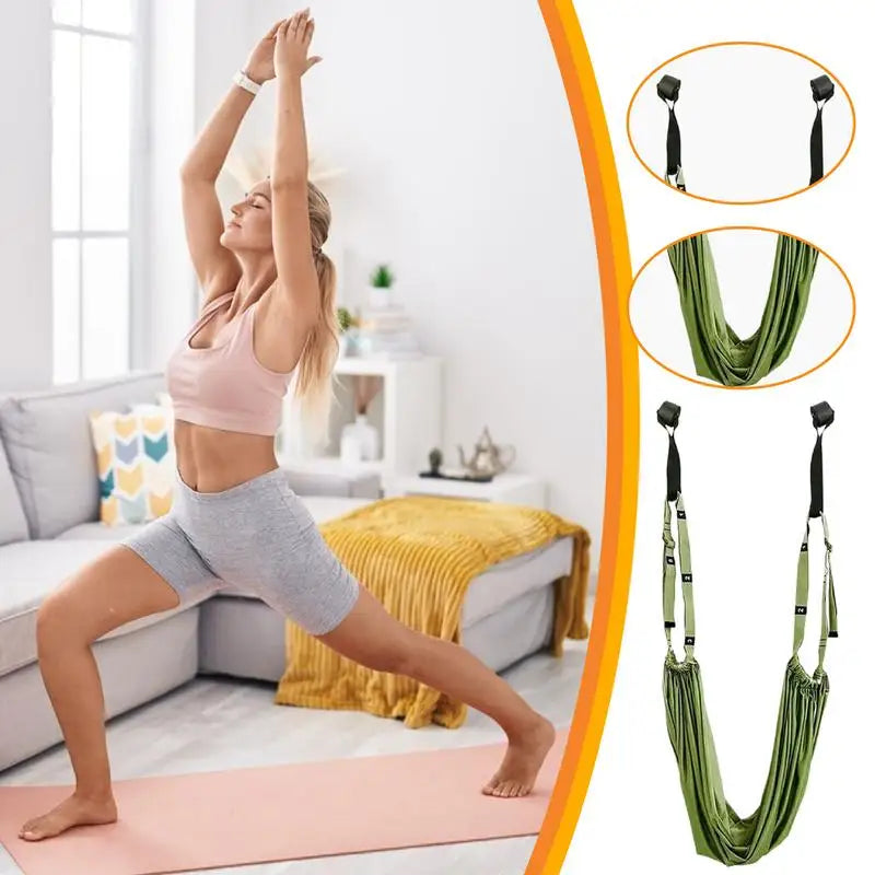 Adjustable Aerial Yoga Strap Hammock Swing for Stretching and Inversion Training