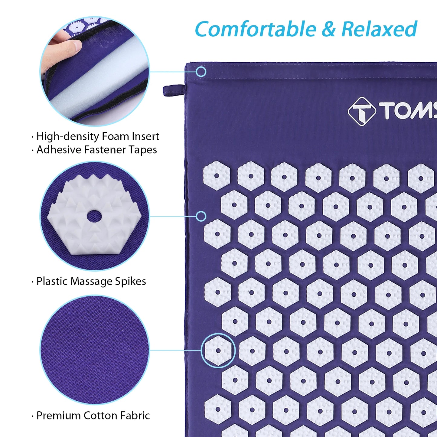 acupressure massage mat TOMSHOO Acupressure Mat and Pillow Massage Set with Bag for Muscle Relaxation Stress Relief massage mat