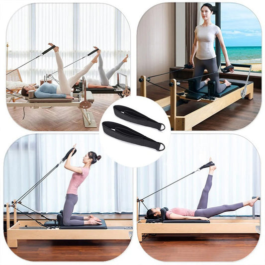 Fitness D Ring Straps Pilates Double Loop Yoga Straps Set