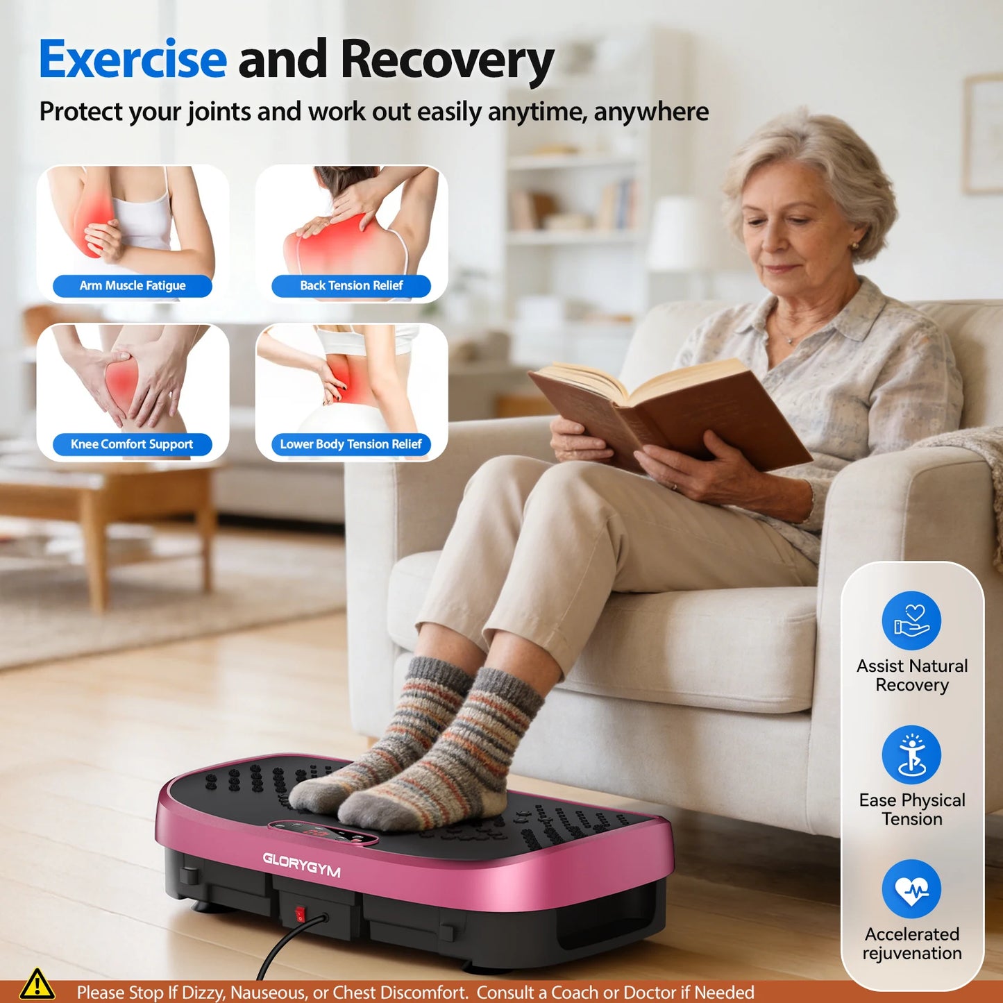 Vibration Plate Exercise Machine With 120 Levels For Home Gym