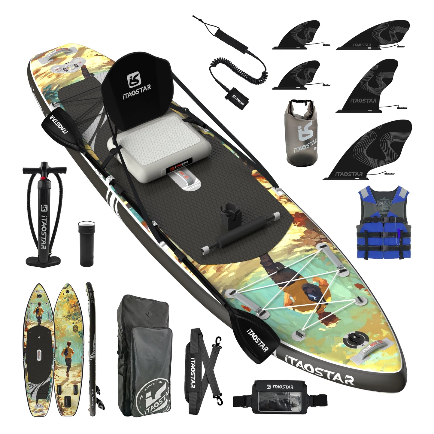 Inflatable Pulp Boards N01B 11'6 Inch Standing Paddleboard for Lakes and Rivers