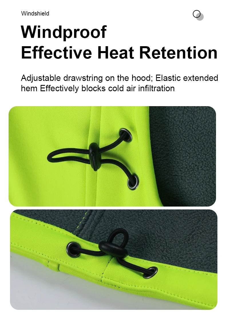 INBIKE Mens Winter Cycling Jacket With Hood Windproof Fleece Coat