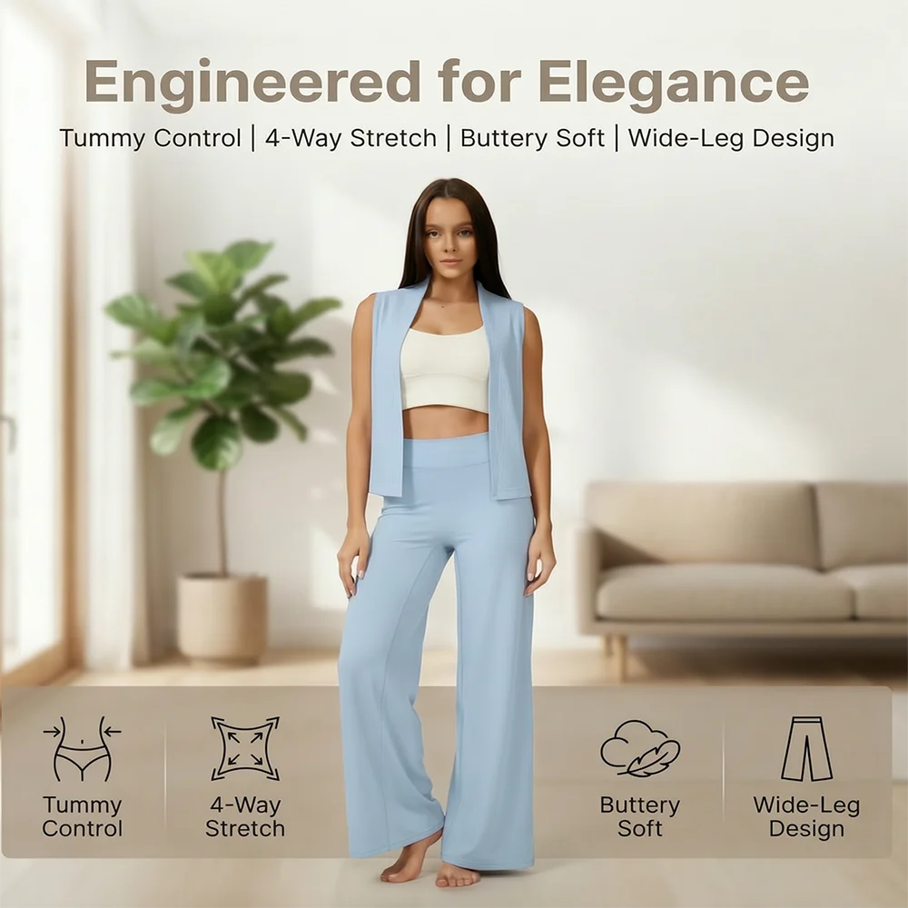 High Waist Yoga Pants For Women Straight Leg Gym Trousers