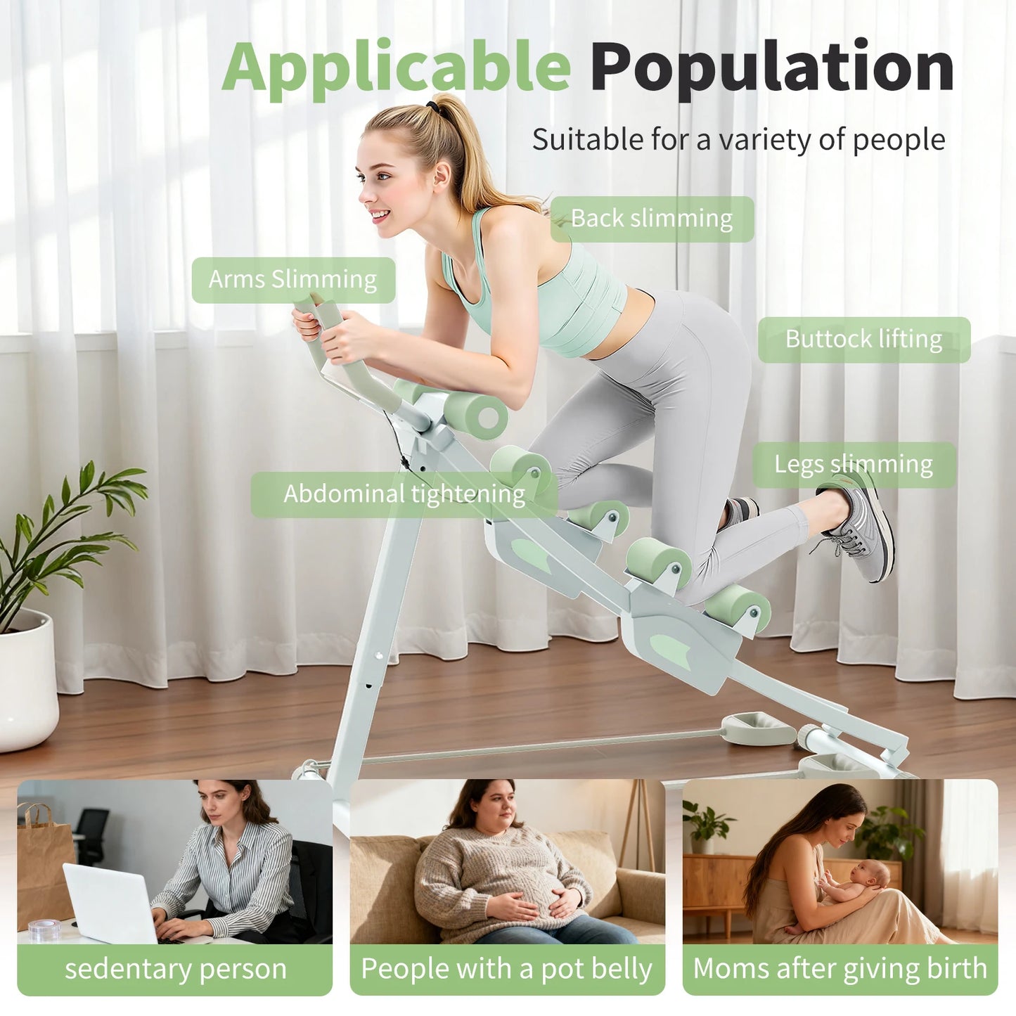 Monorail Ab Machine Ab Cruncher With Adjustable Resistance Levels