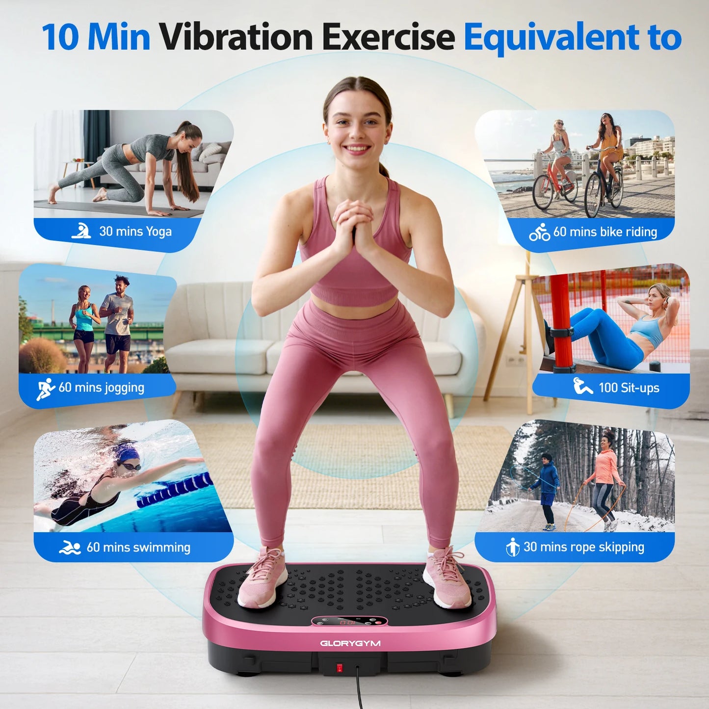 Vibration Plate Exercise Machine With 120 Levels For Home Gym