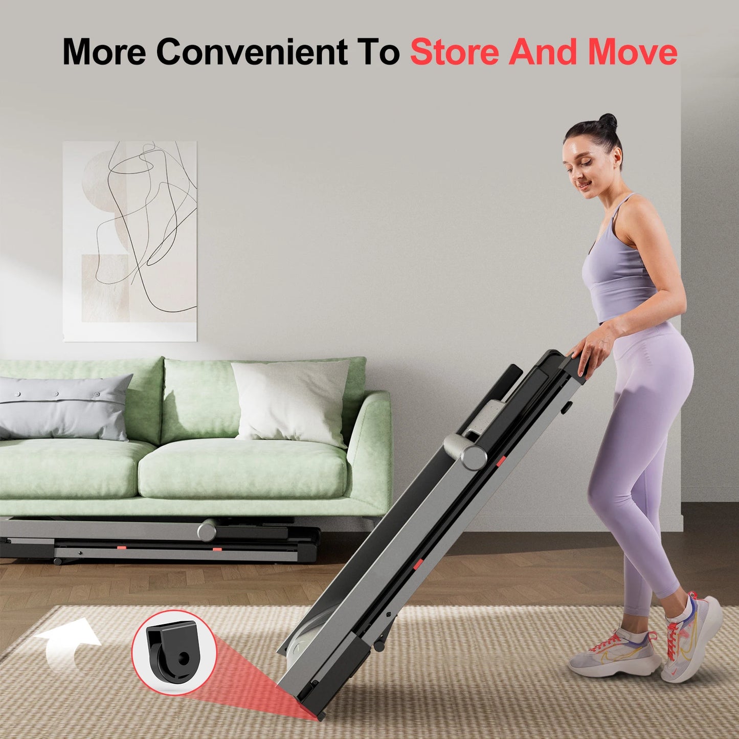 Superun 3.5HP Foldable Incline Treadmill With Handle Bar Holder Touch Screen And Smart App Data Monitoring