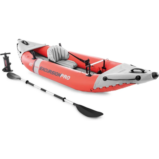 Intex Excursion Pro K1 Inflatable Kayak Set with Paddles and Pump