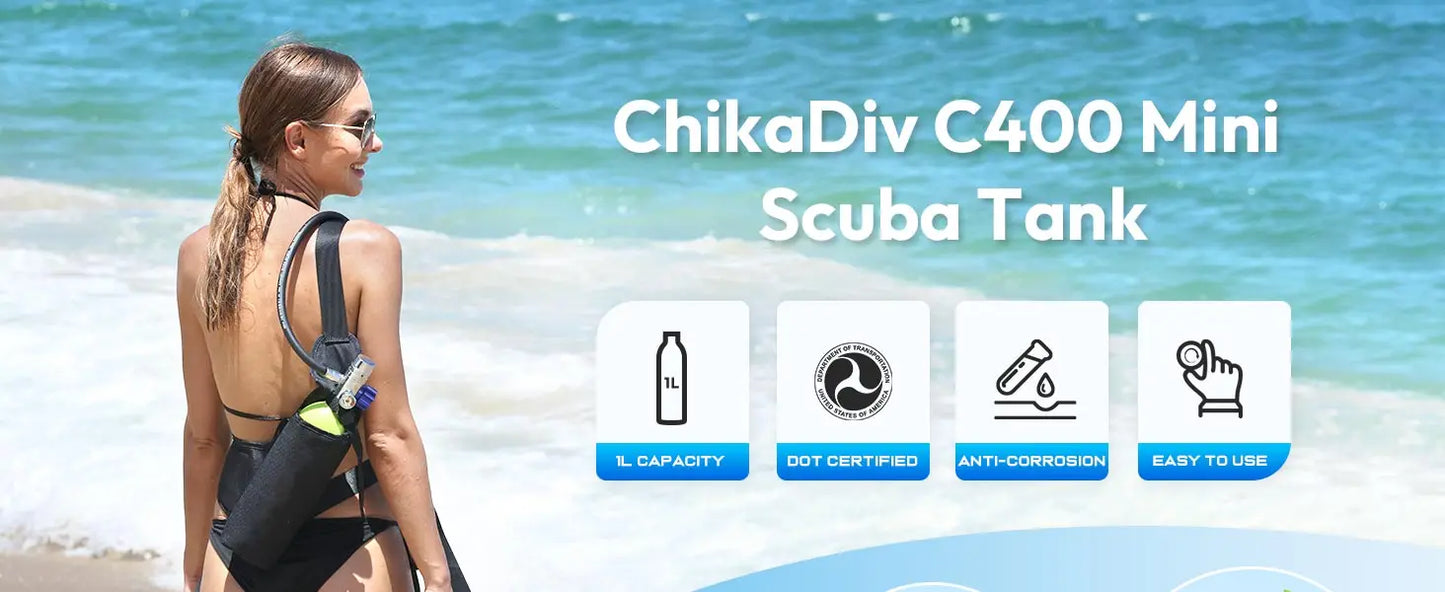 ChikaDIV Diving Tank 20 Minute Dive Time Portable Breathing