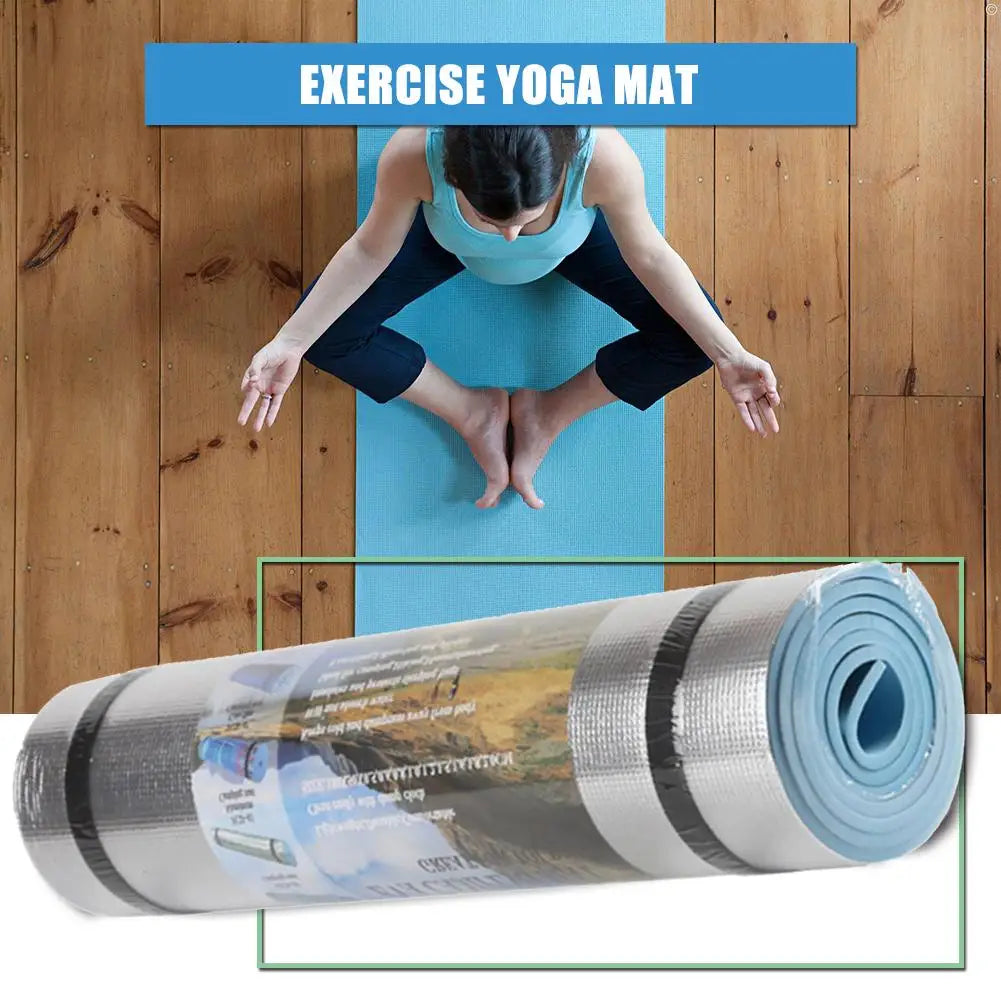6mm 71x20 inch Thick EVA Yoga Mat Moisture-proof Multifunctional Lightweight Aluminum Outdoor Camping Picnic Mat