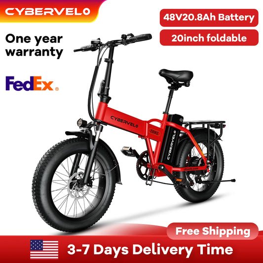 CYBERVELO 1000W Foldable Electric Fat Tire Ebike For Adults