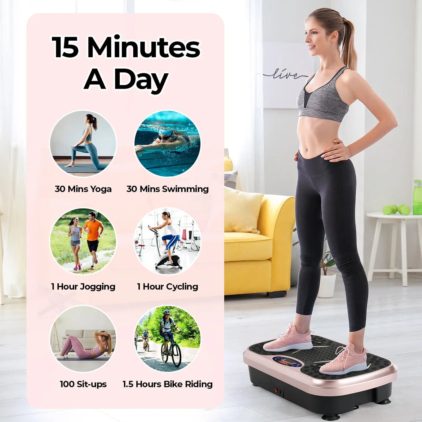Homfa Vibration Plate Exercise Machine With Loop Bands