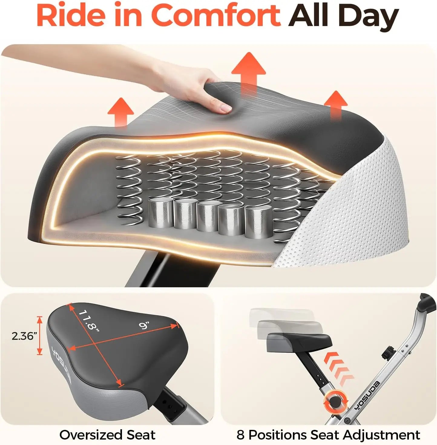 YOSUDA Foldable Exercise Bike For Home Gym Cardio Training