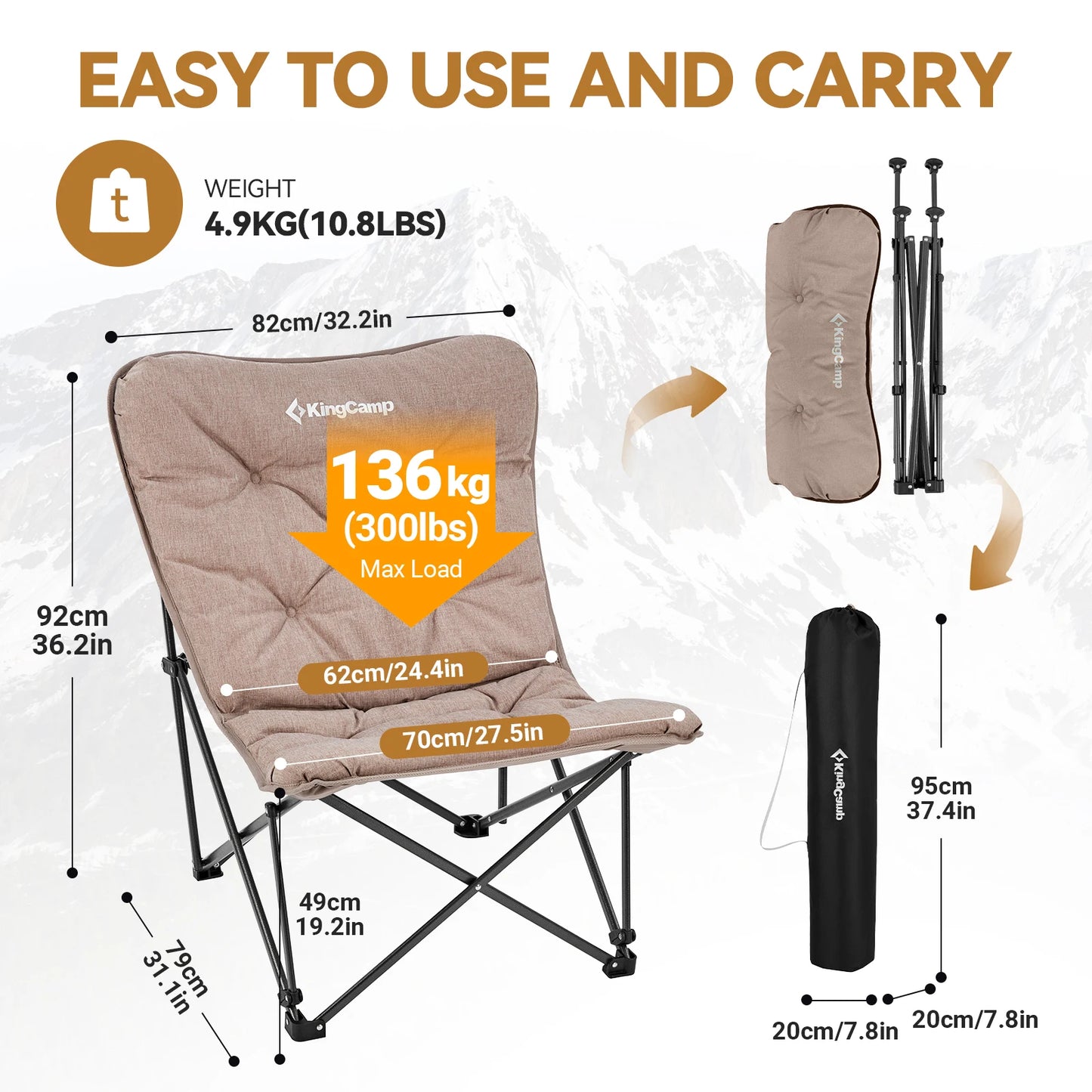 KingCamp Butterfly Chair Camping Portable Foldable Seat