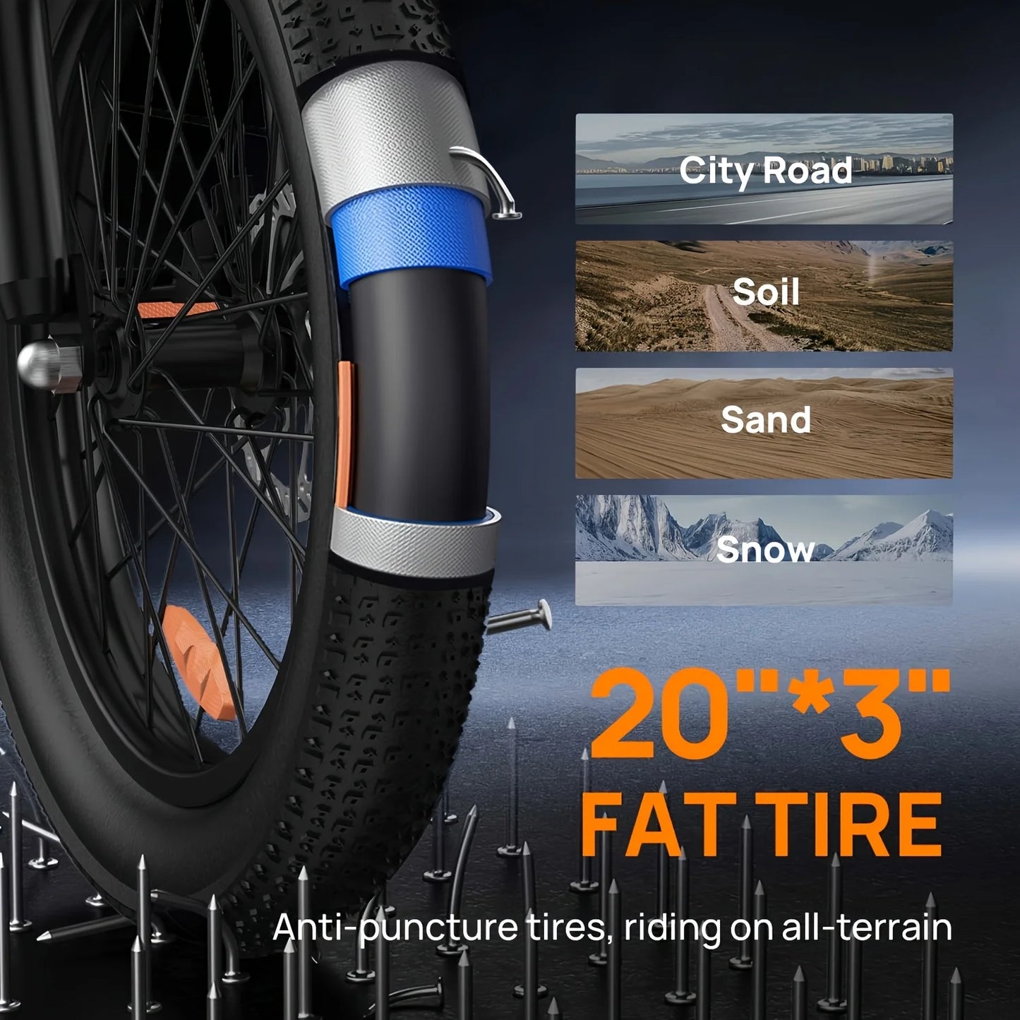 URLIFE Fat Tire Electric Bike 1000W 48V 13Ah 20 Mph 7-Speed Disc Brakes