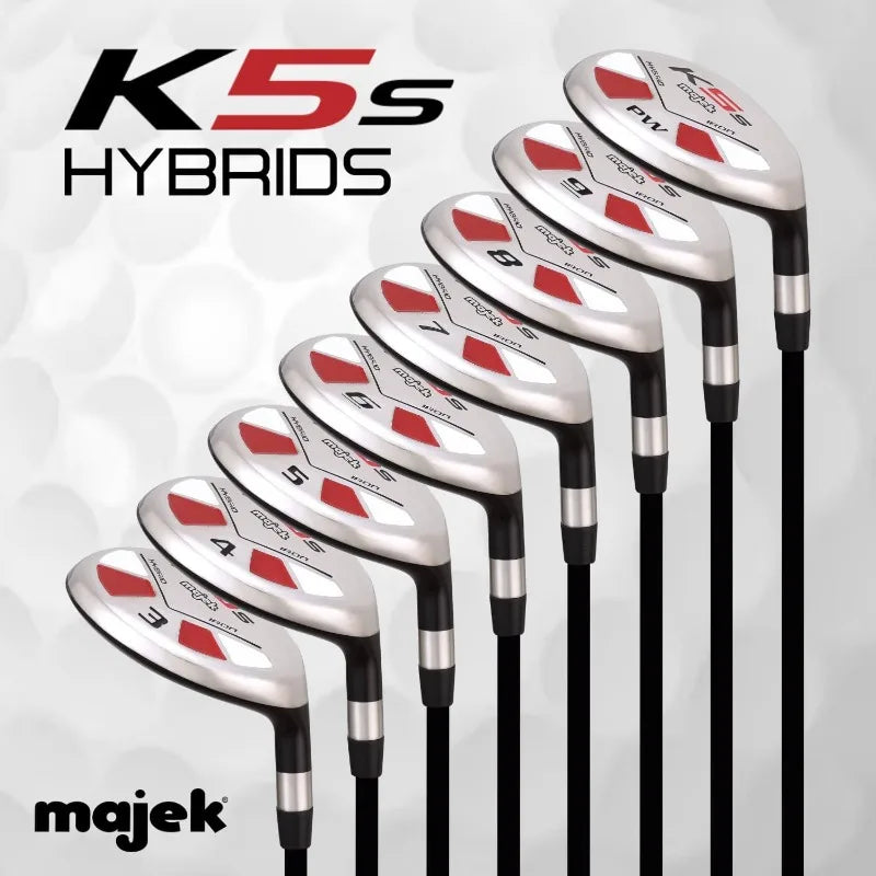Majek Senior Men's Complete Golf Hybrid Set with Premium Graphite Shafts