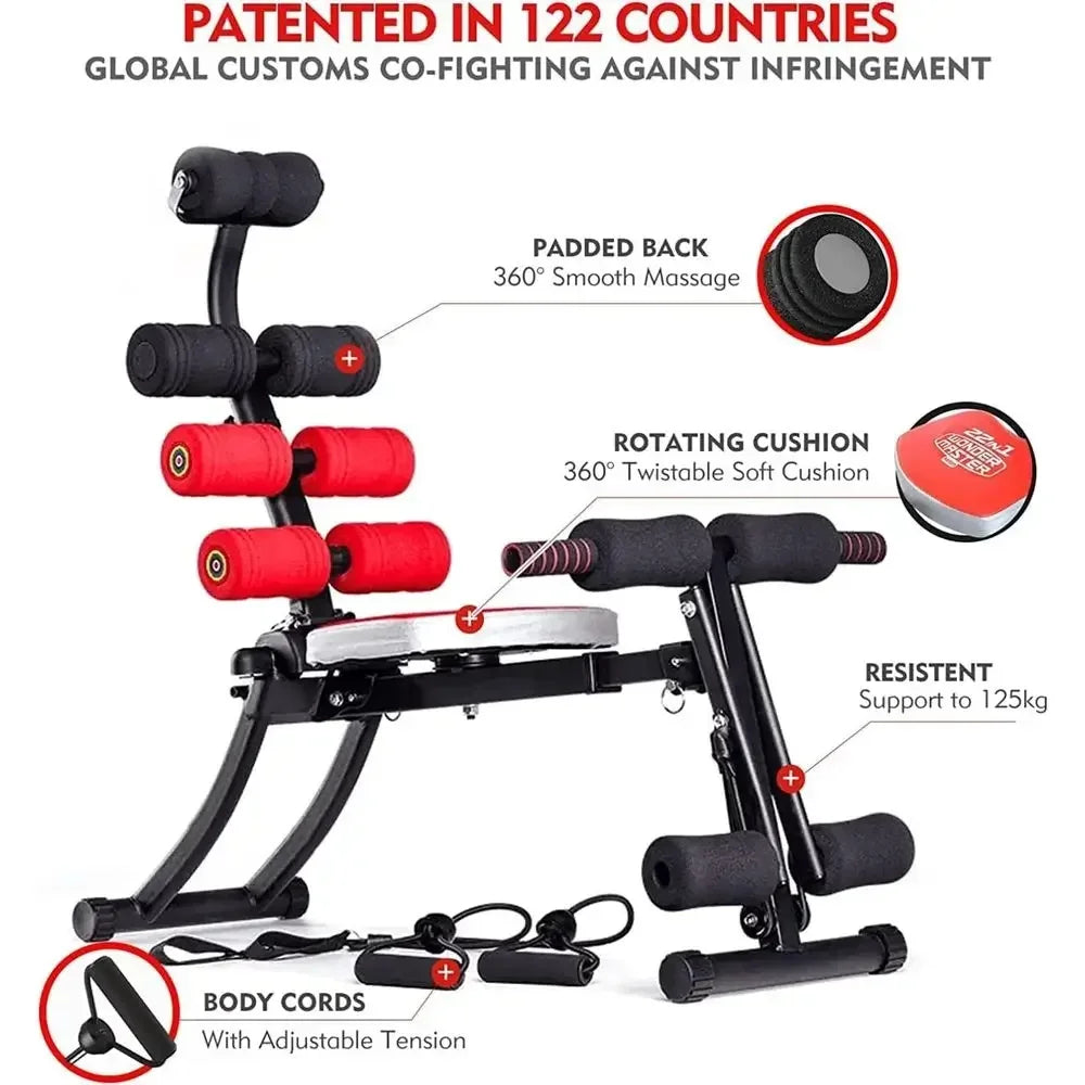 Adjustable Core And Abdominal Exercise Machine With 22 Workout Programs
