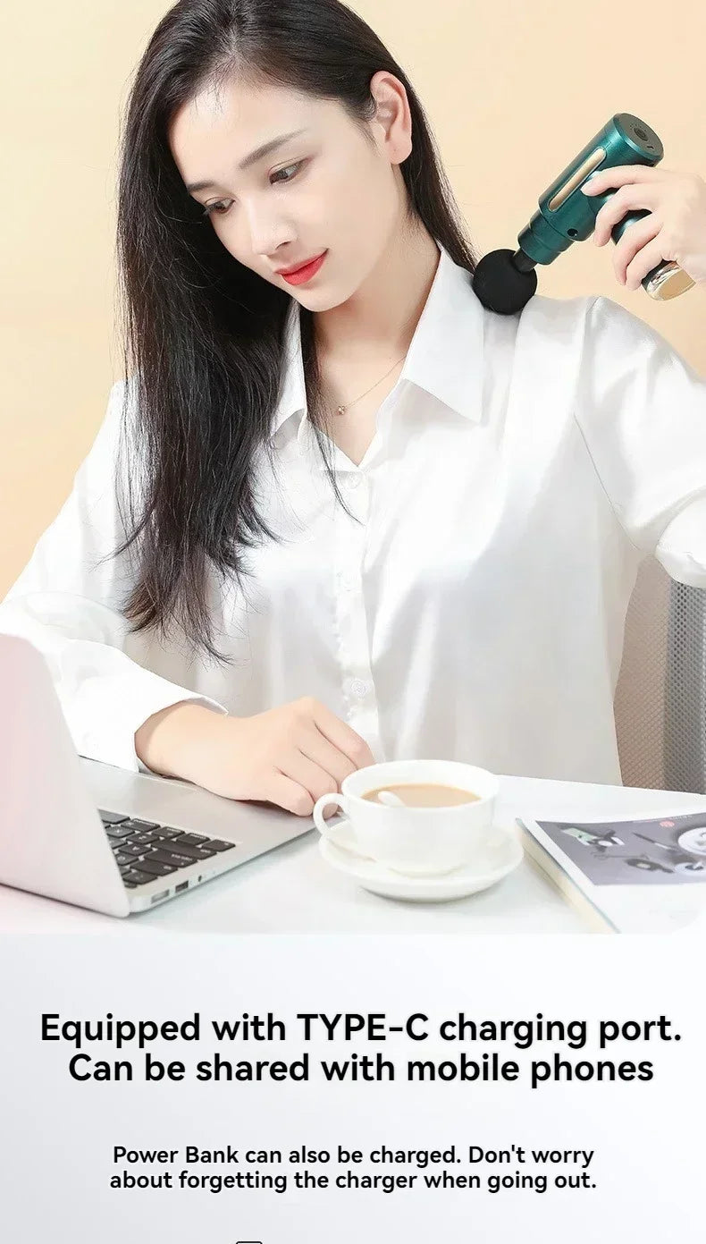DIAMRI Mini USB Massage Gun Portable Fascia Relaxer For Shoulders