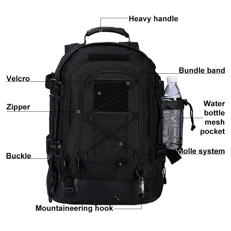 LQARMY Military Tactical Backpack Molle Assault Rucksack
