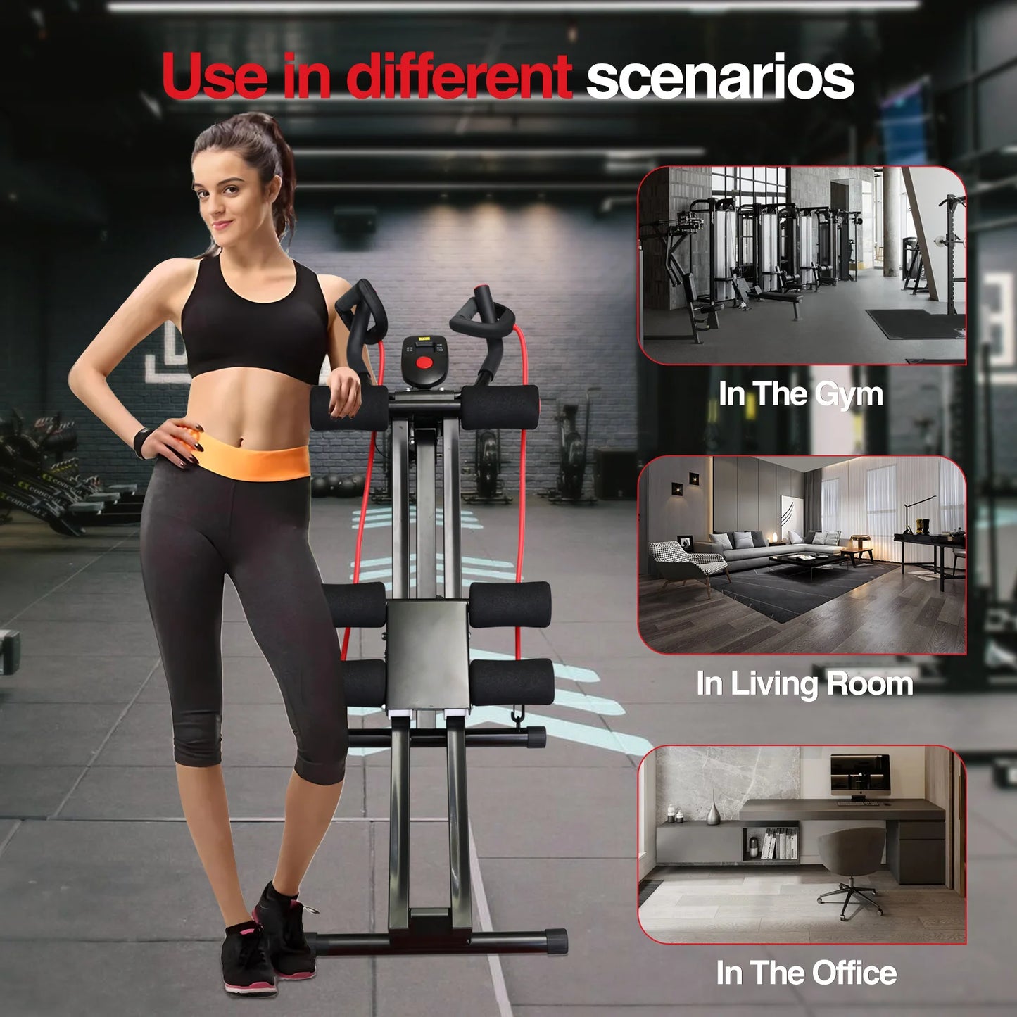 Monorail Ab Machine Ab Cruncher With Adjustable Resistance Levels