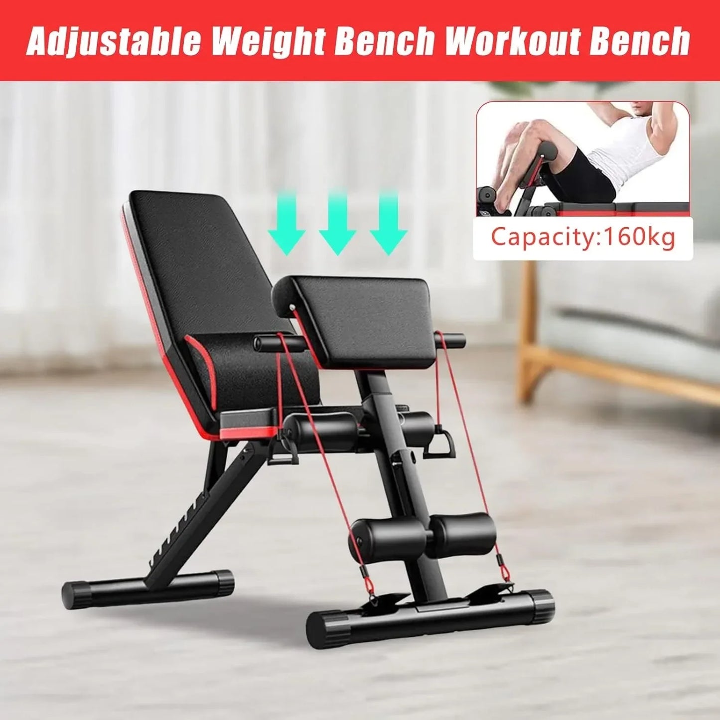 Adjustable Weight Bench For Full Body Home Workout Equipment